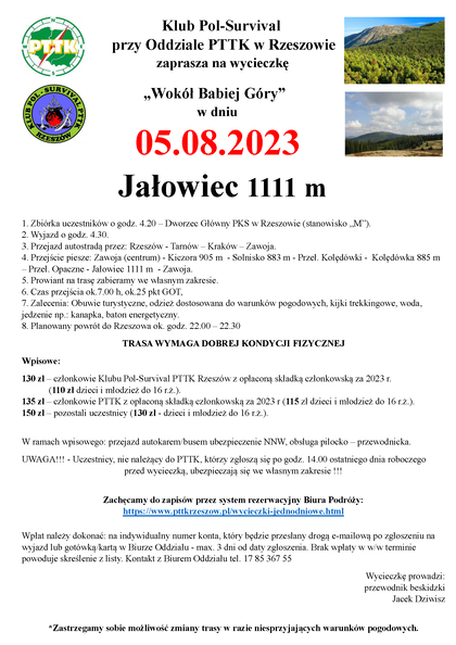 x2023-08-05 Wokół Babiej Góry - Jałowec 1111 m